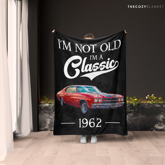 Customized Classic Car Since 1962 Blanket Gift for Father