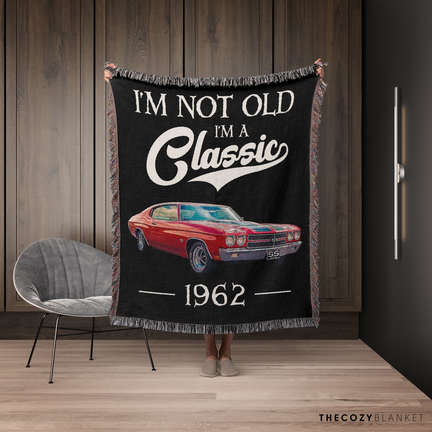 Customized Classic Car Since 1962 Blanket Gift for Father