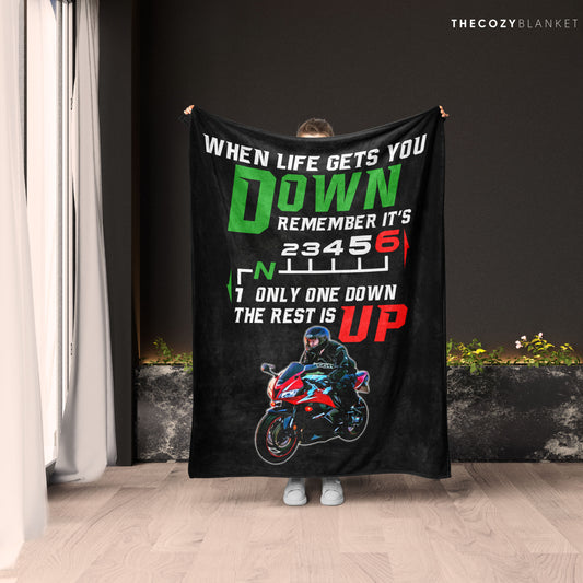 Customized Motorcycle Photo Blanket Gift for Motorcycle Lover