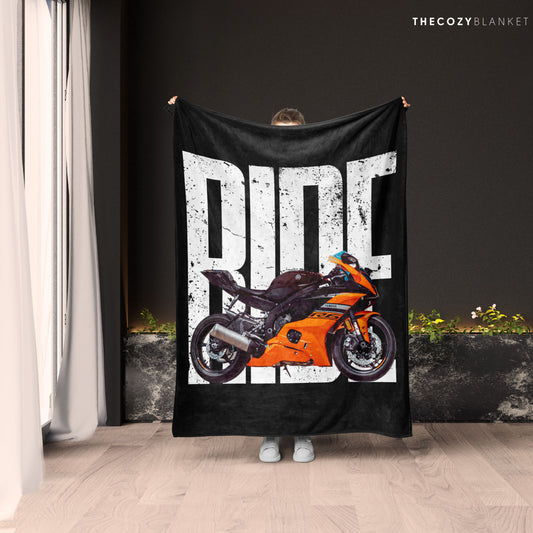 Customized Motorcycle Photo Blanket Gift for Bike Rider