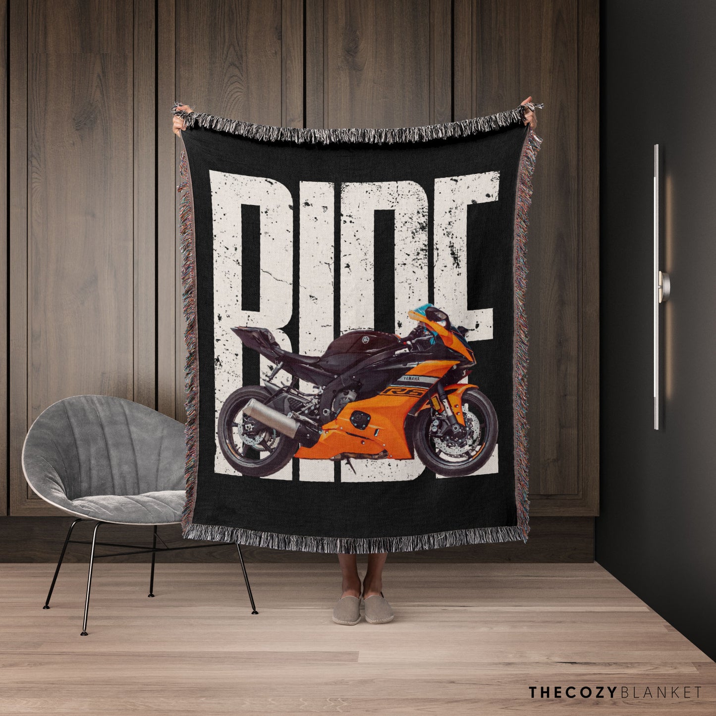 Customized Motorcycle Photo Blanket Gift for Bike Rider