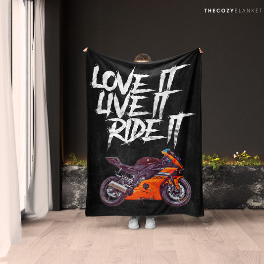 Customized Motorcycle Photo Blanket Love Live Ride It