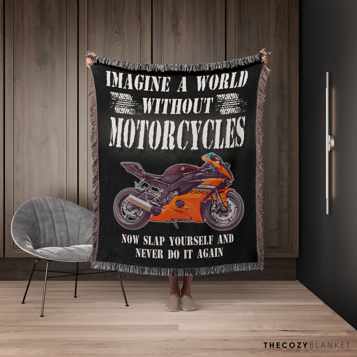 Customized Motorcycle Photo Blanket Gift for Bike Lover