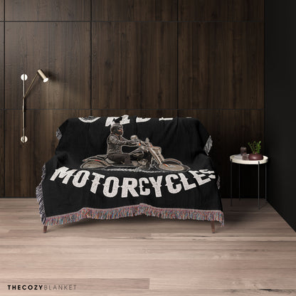 Customized Motorcycle Photo Blanket Gift for Dad