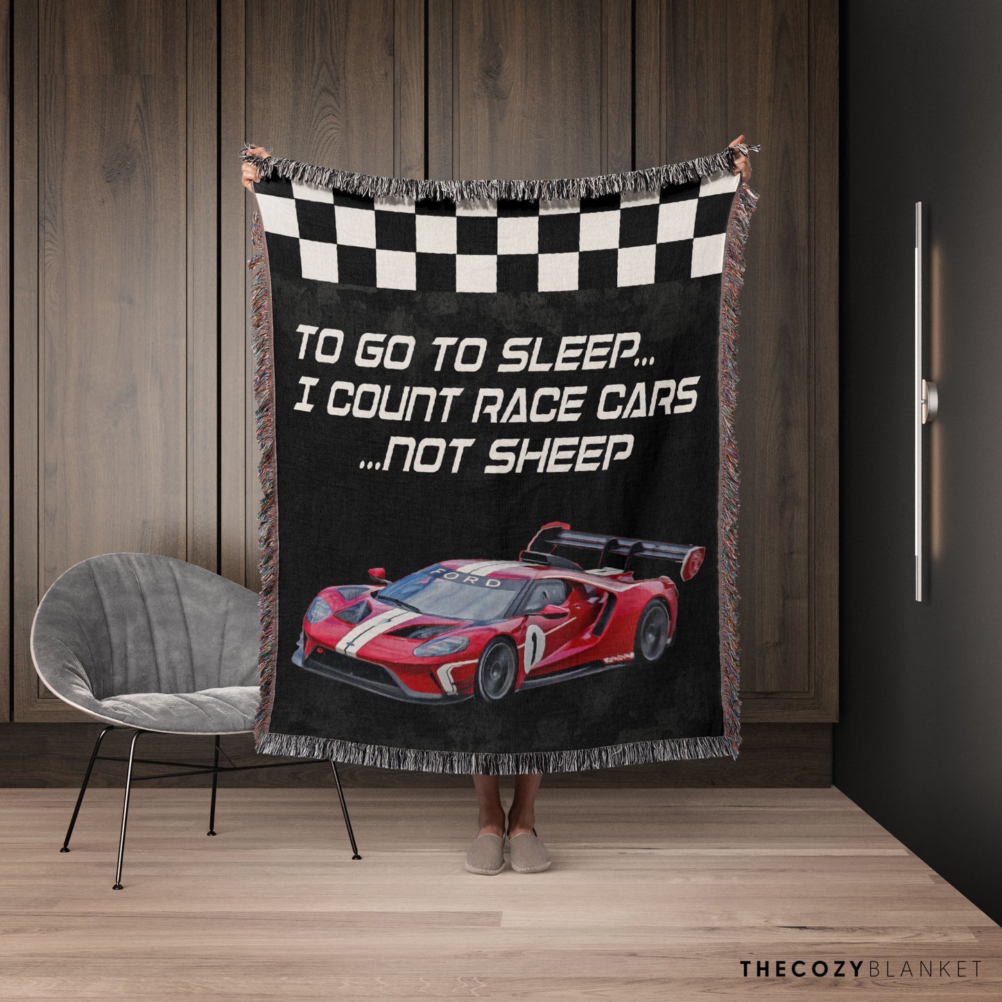 Customized Race Car Photo Blanket Funny Quote