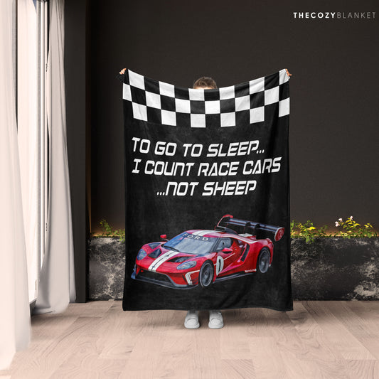 Customized Race Car Photo Blanket Funny Quote