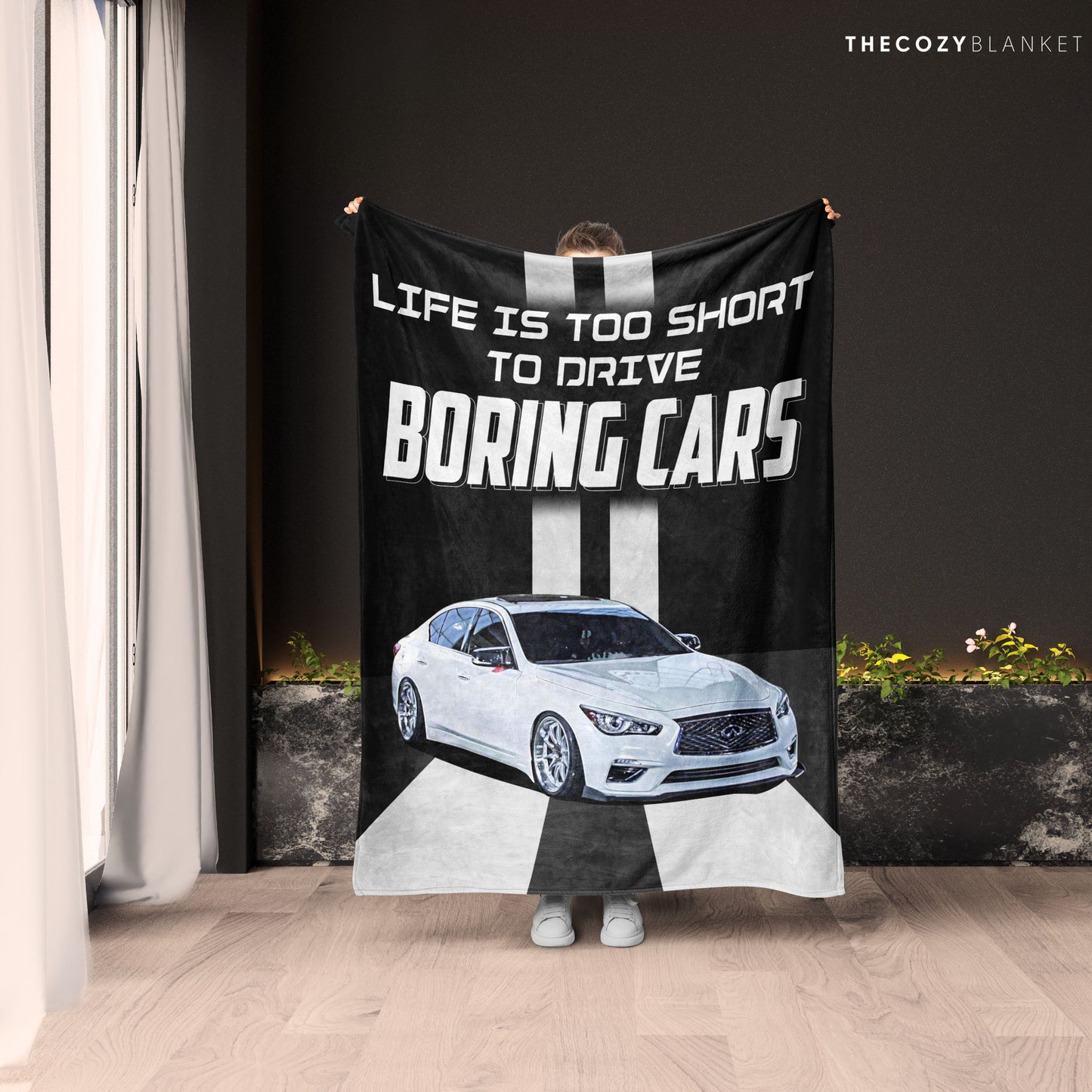 Customized Car Photo Blanket Life Is Too Short to Drive Boring Car