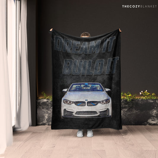 Customized Car Photo Dream It Build It Blanket