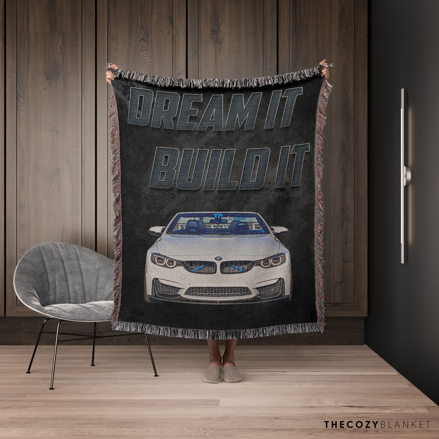 Customized Car Photo Dream It Build It Blanket