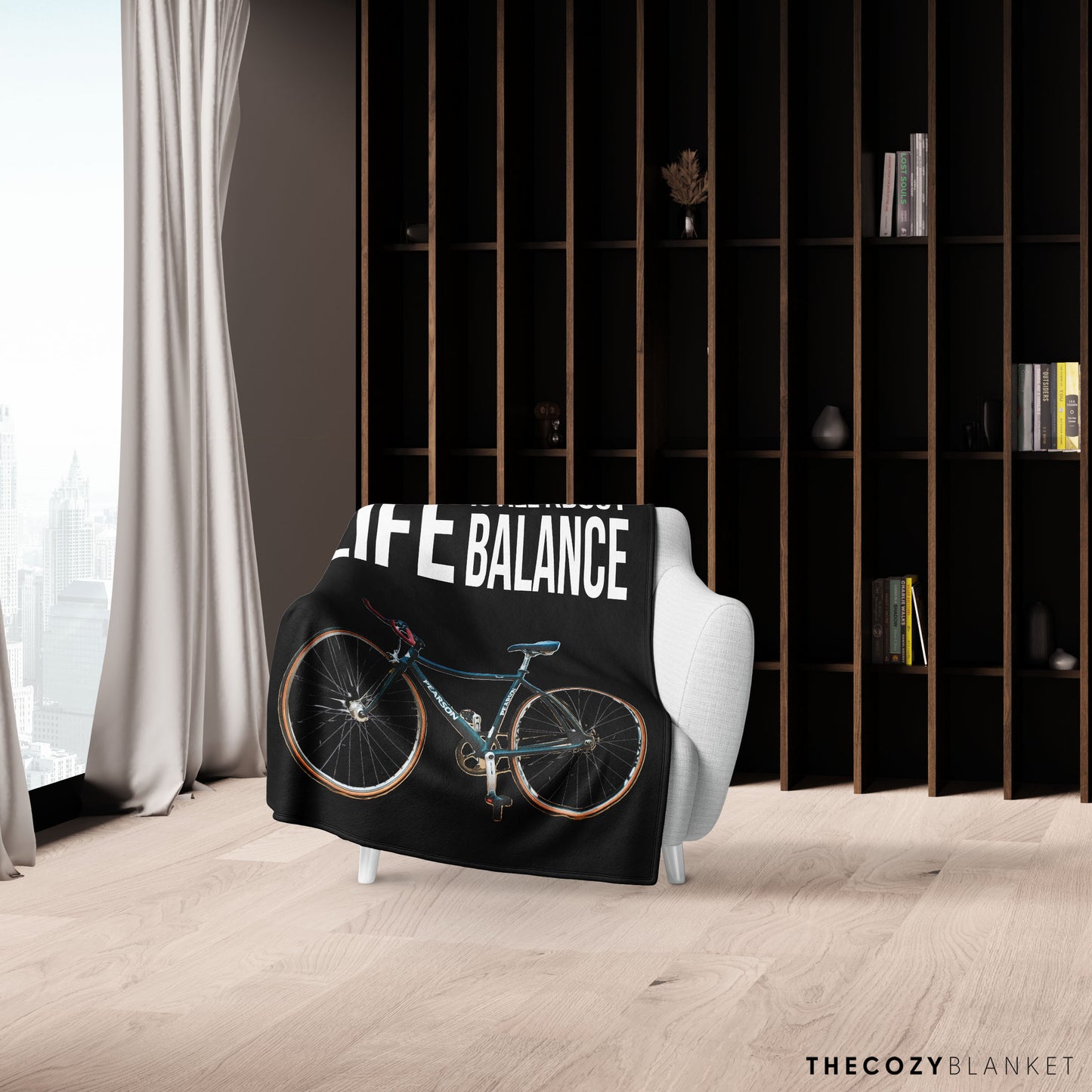 Customized Bicycle Photo Life Is All About Balance Blanket