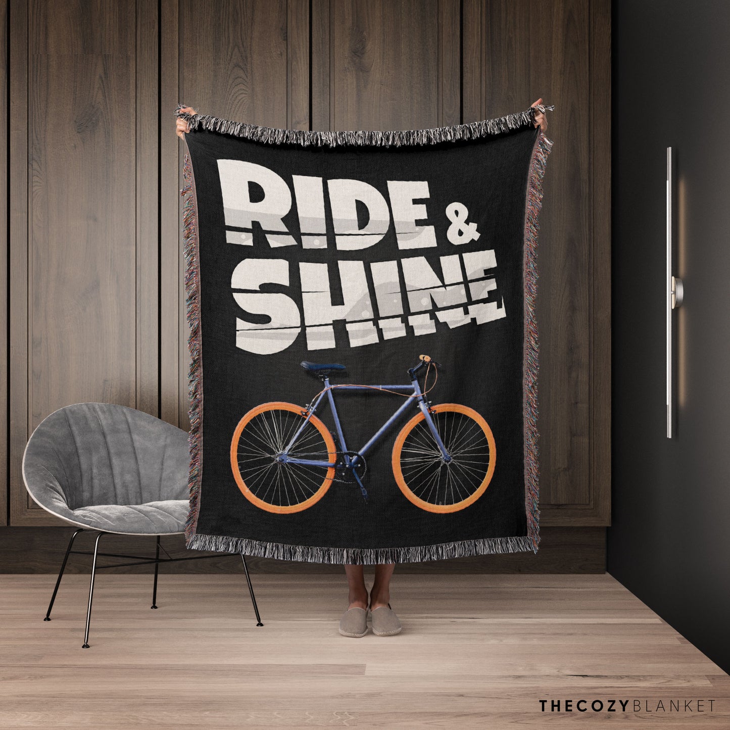 Customized Ride And Shine Bicycle Photo Blanket