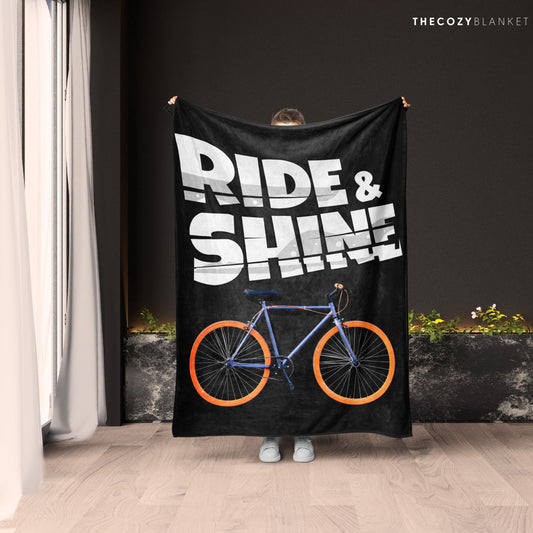 Customized Ride And Shine Bicycle Photo Blanket