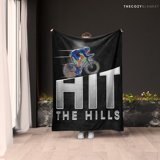 Customized Hit The Hill Bicycle Photo Blanket