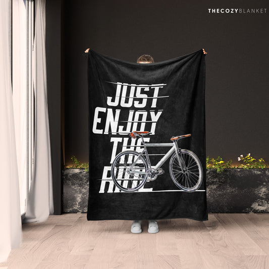 Customized Bicycle Photo Enjoy Your Ride Blanket