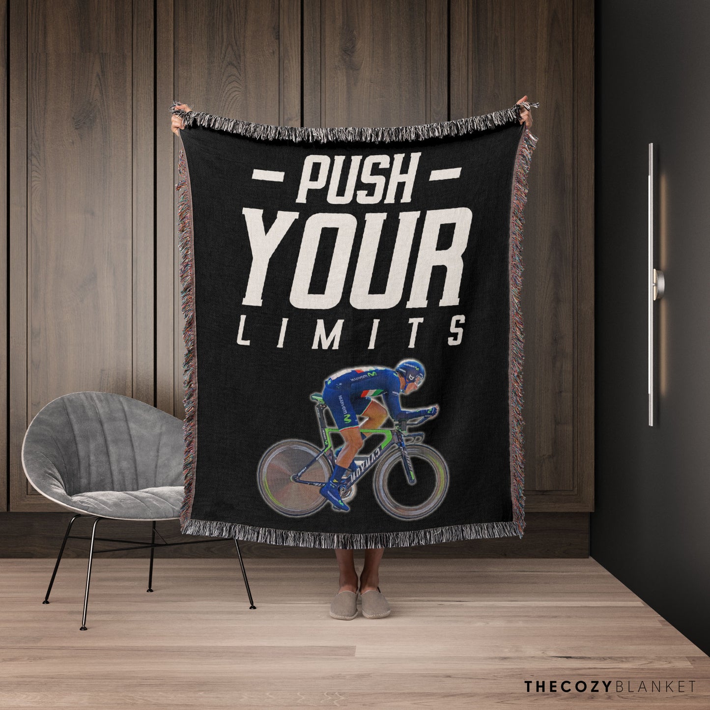 Customized Push Your Limit Bicycle Photo Blanket