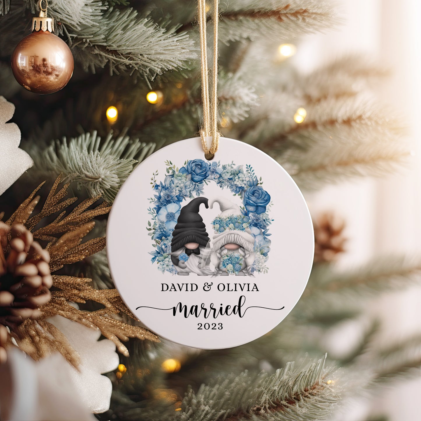 First Holiday as Mr. and Mrs.: Personalized Ornaments for Newlyweds